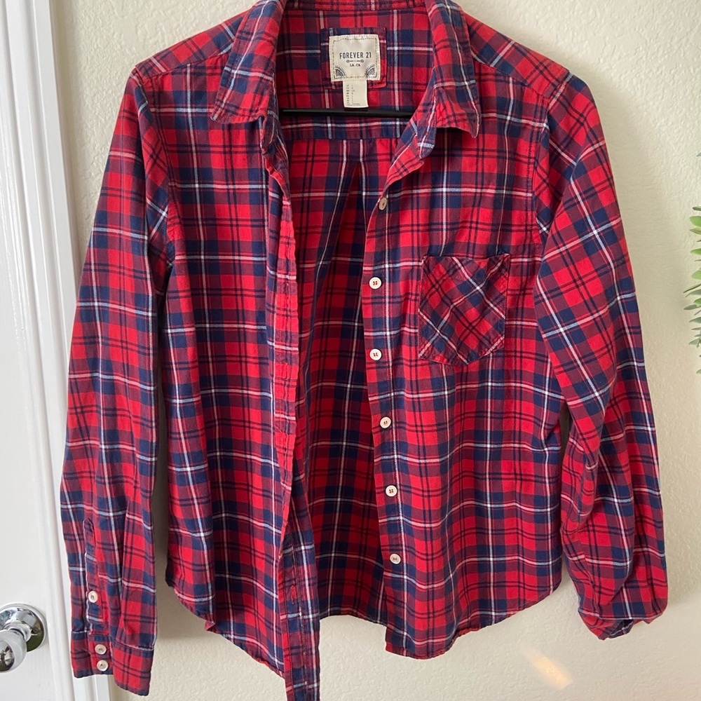 Forever 21 red and blue flannel